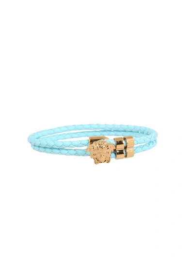 Shop Versace Light Blue Brass Bracelet