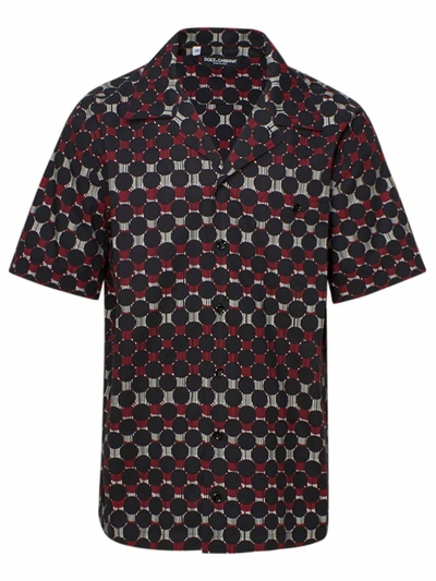 Shop Dolce & Gabbana Black/red Cotton Shirt