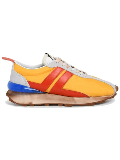 Shop Lanvin Multicolor Polyester Sneakers In Yellow