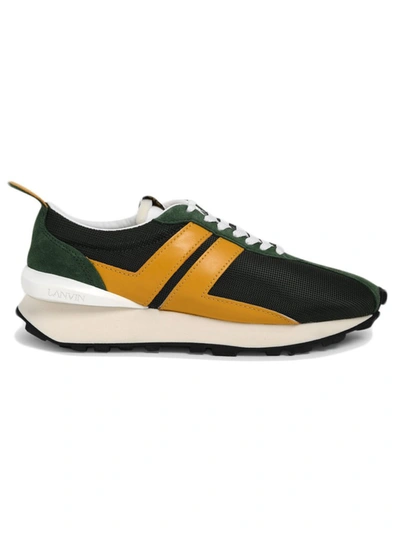 Shop Lanvin Green Polyester Sneakers