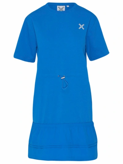 Shop Kenzo Light Blue Cotton Dress