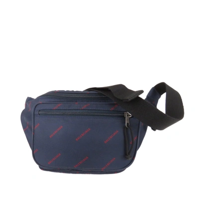 Pre-owned Balenciaga Explorer Nylon Belt Bag In Blue