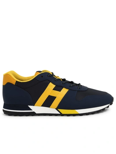 Shop Hogan Blue/yellow Suede Sneakers