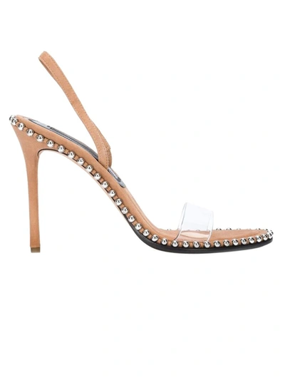 Shop Alexander Wang Nova Crystal Slingback, Nude Suede In Neutrals