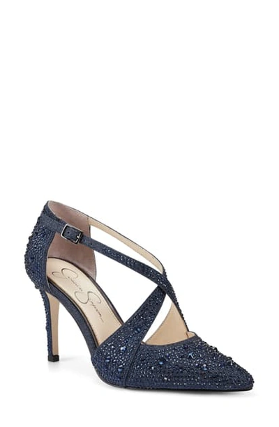 Shop Jessica Simpson Accile Pointed Toe Pump In Navy