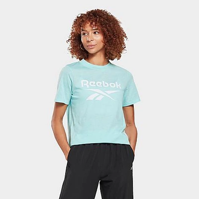 Shop Reebok Women's Identity Cropped T-shirt In Digital Glow