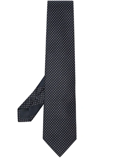 Shop Ermenegildo Zegna Geometric Pattern Silk Tie In Blue