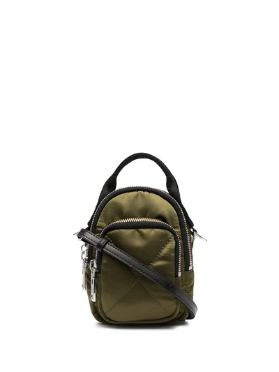 Shop Diesel Panelled Quilted Mini Bag In Green