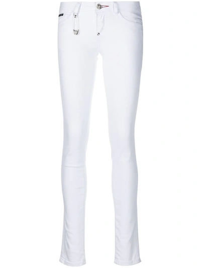 Shop Philipp Plein Mid-rise Skinny Jeans In White