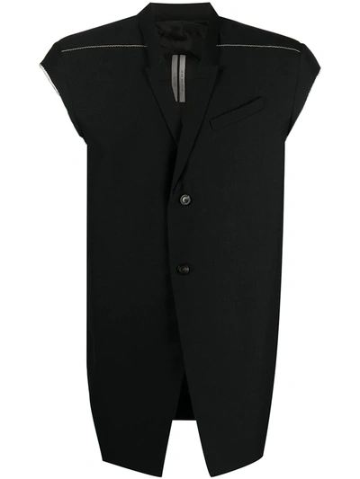 Shop Rick Owens Sleeveless Single-breasted Jacket In Black