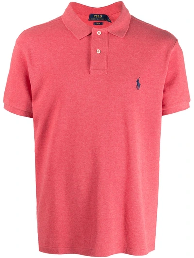 Shop Polo Ralph Lauren Embroidered-logo Polo Shirt In Red