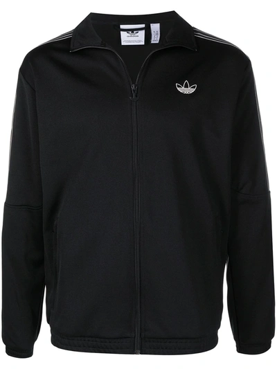 Shop Adidas Originals Zip Front Track Jacket In Black