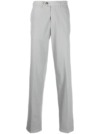 Shop Canali Mid-rise Straight Chinos In Grey