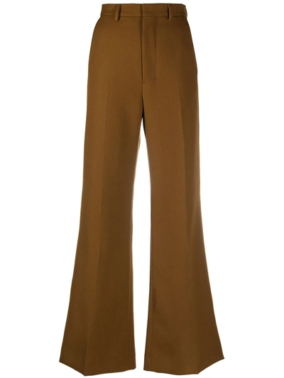 Shop Ami Alexandre Mattiussi Flared Tailored Trousers In Brown