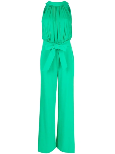 Shop Alice And Olivia Thelma Ruched Jumpsuit In Green