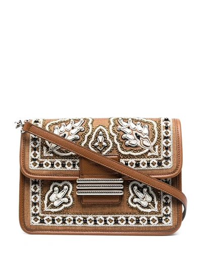 Shop Etro Sequin Bead-embellished Tote Bag In Neutrals