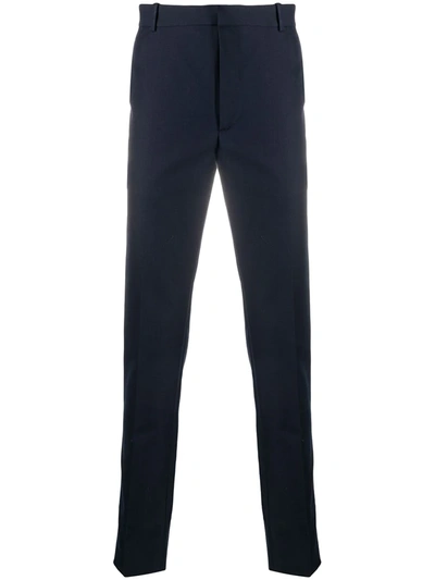 Shop Alexander Mcqueen Straight-leg Tailored Trousers In Blue