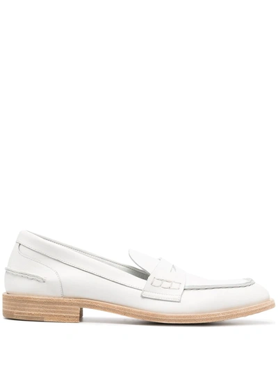 Shop Del Carlo Kass Leather Loafers In White