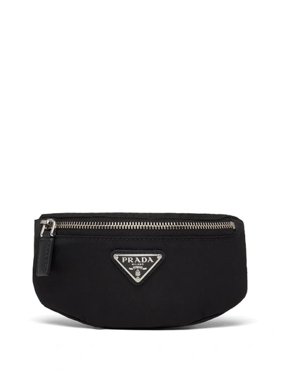 Shop Prada Logo-plaque Pouch Bag In Black