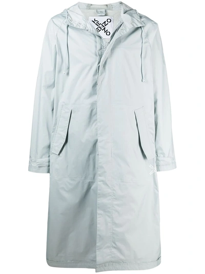 Shop Kenzo Rear Logo Raincoat In Grey