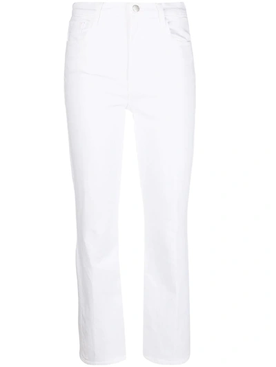 Shop J Brand Cropped Flared Jeans In White
