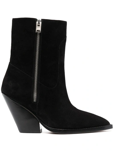 Shop Iro Pointed Toe Suede Boot In Black