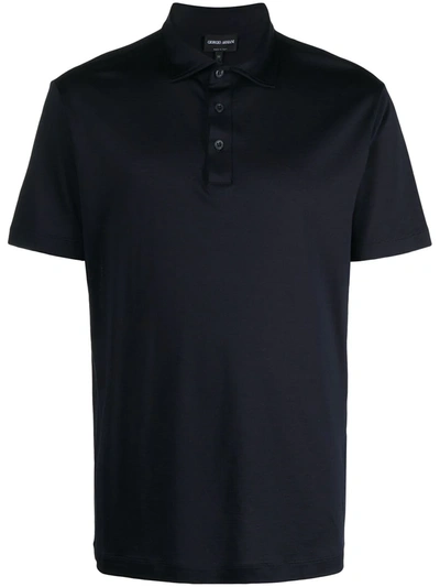 Shop Giorgio Armani Short-sleeved Polo Shirt In Blue