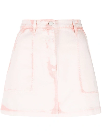 Shop Alberta Ferretti Denim Mini Skirt In Pink