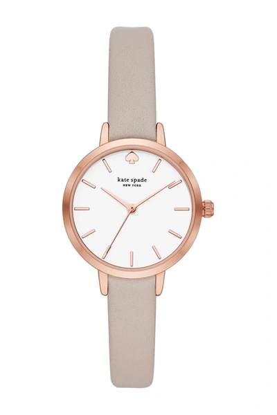 Shop Kate Spade Metro Leather Strap Watch, 30mm