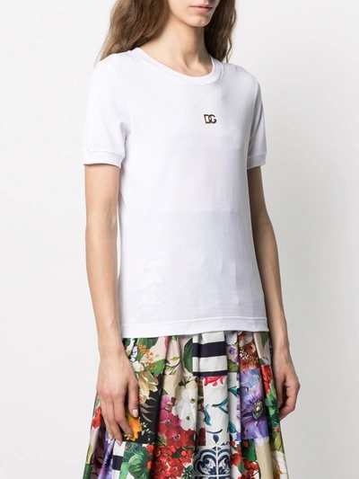 Shop Dolce & Gabbana Logo Cotton T-shirt In White