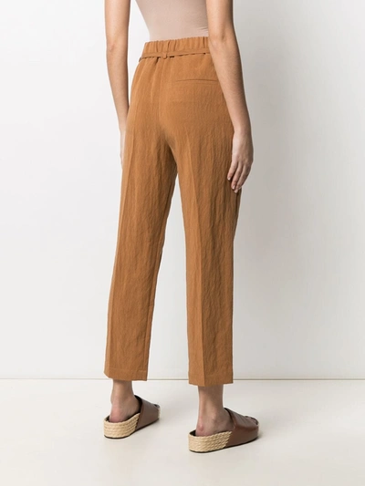 Shop Alysi Cropped Trousers In Brown