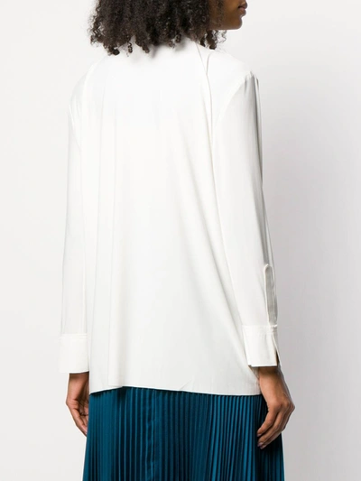 Shop Norma Kamali Concealed Button Shirt In White