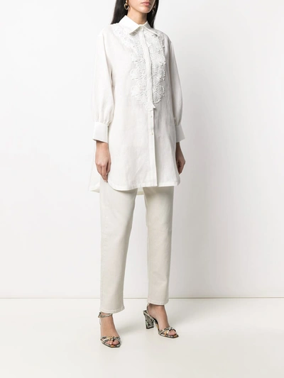 Shop Ermanno Scervino Linen Shirt In White