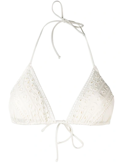 Shop Ermanno Scervino Bikini Top In White