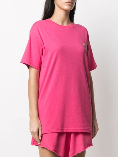 Ireneisgood Pink Jersey T-shirt With Print In Violet