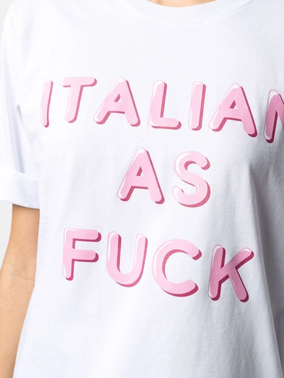 Shop Chiara Ferragni Italian As Fuck T-shirt In White