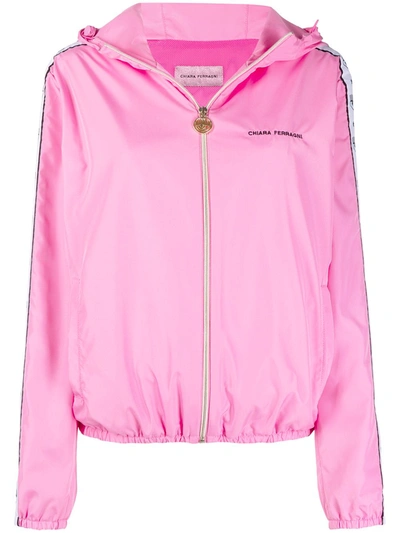 Shop Chiara Ferragni Logomania Zipped Jacket In Pink