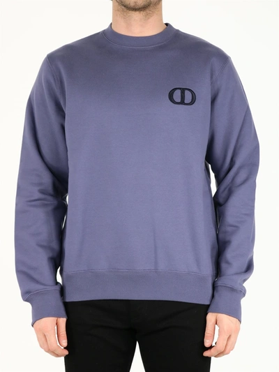 Shop Dior Cd Cotton Sweatshirt In Purple