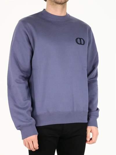 Shop Dior Cd Cotton Sweatshirt In Purple