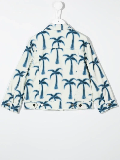 Shop Stella Mccartney Palm Tree Print Denim Jacket In White