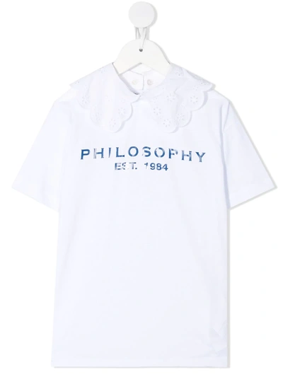 Shop Philosophy Di Lorenzo Serafini Logo-print Short-sleeved T-shirt In White