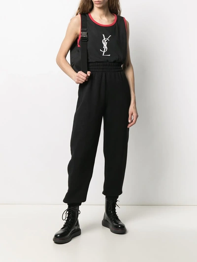 Pre-owned Saint Laurent 1980s Logo-print Vest In Black