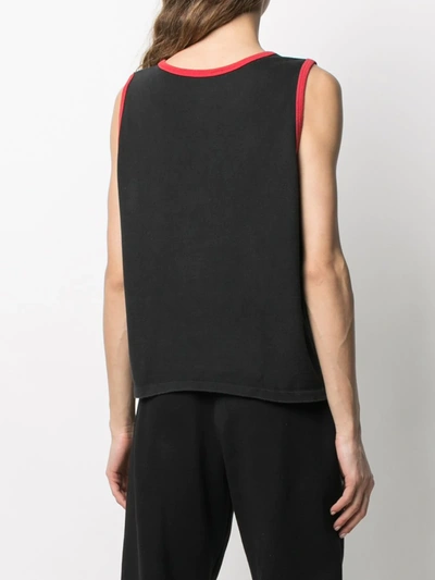 Pre-owned Saint Laurent 1980s Logo-print Vest In Black