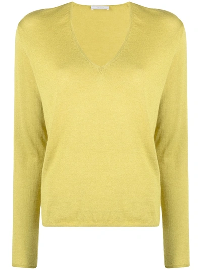 Pre-owned Prada 1990s Knitted V-neck Top In Green