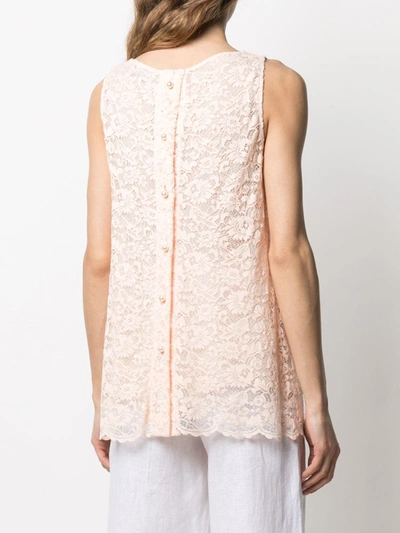 Pre-owned Dolce & Gabbana 1990s Floral-lace Vest In Pink