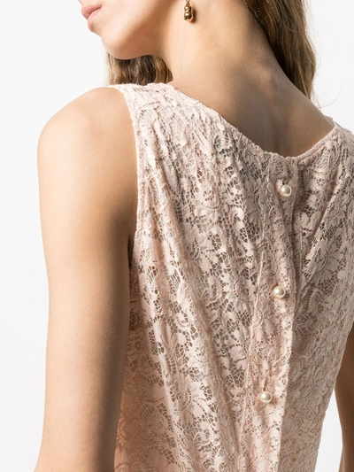 Pre-owned Dolce & Gabbana 1990s Floral-lace Vest In Pink