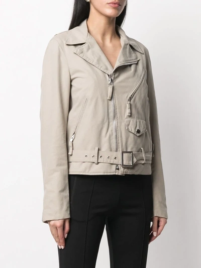 Pre-owned Helmut Lang 束腰机车夹克 In Neutrals