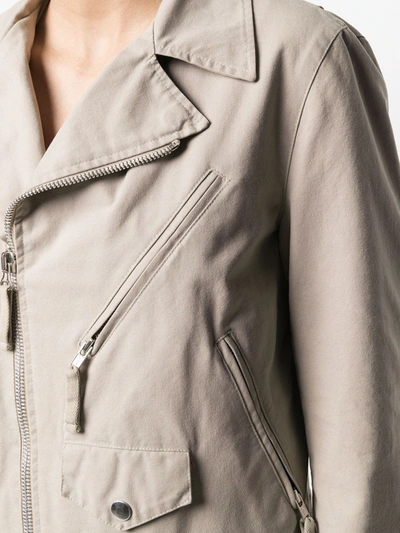 Pre-owned Helmut Lang 1990s Belted Biker Jacket In Neutrals