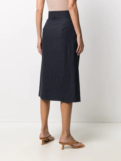 Pre-owned Giorgio Armani 1990s Knee-length Wrap Skirt In Blue