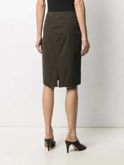 Pre-owned Fendi 2000s Midi Pencil Skirt In Brown